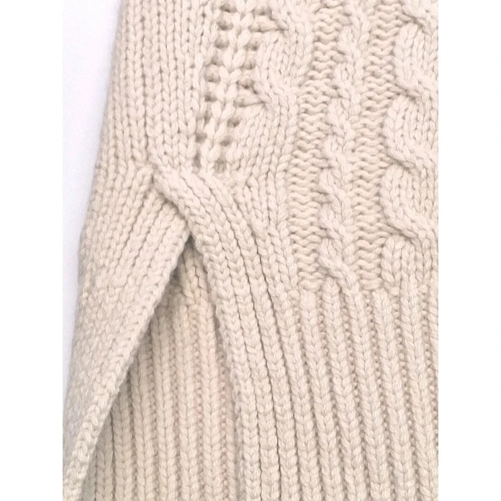 Banana Republic Merino Extra Fine Wool/Cotton Cable Knit Sweater Men's Size L